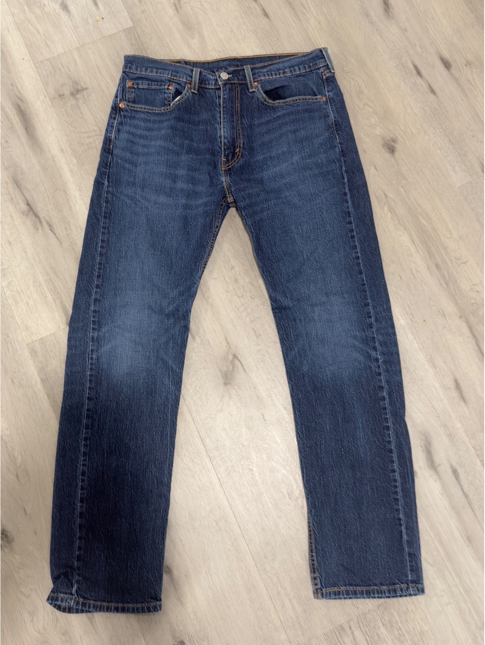 Levi's Men's 505 Regular Fit Straight Leg Jeans Dark Blue Wash W34 L32